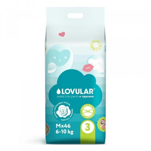 Տակդիր-վարտիք Lovular Sweet Kiss M 6-10 кг, 46 шт