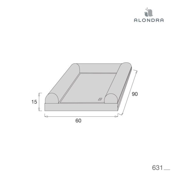 Փոխելու մատրաս 60x90 սմ չափսի՝ վարտիք-սեղանի / փոխակերպվող մանկական մահճակալի համար, կապույտ ջինս գույն