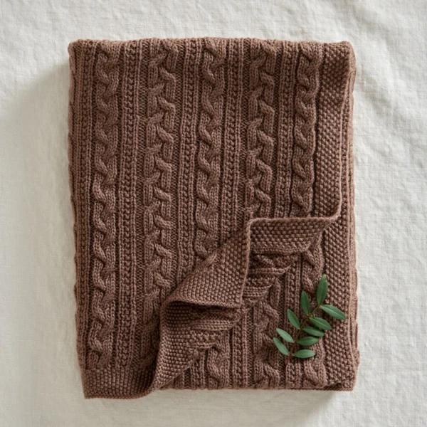 Տրիկոտաժե բրդից վերմակ։