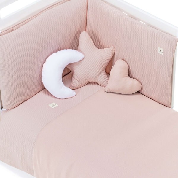 Վարդագույն պաշտպանիչ բորտիկ մանկական մահճակալի համար (երկկողմանի)