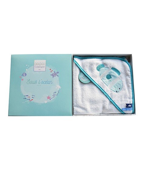 Մանկական լոգանքի թիկնոց կանաչ ձկներով