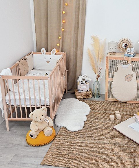 Մանկական մահճակալային պաշտպանիչ՝ HAPPY WILD հավաքածուից։