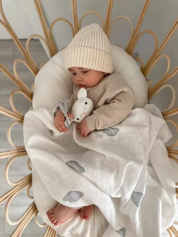 Բամբակյա մուսլինե փաթաթոց ծոպերով