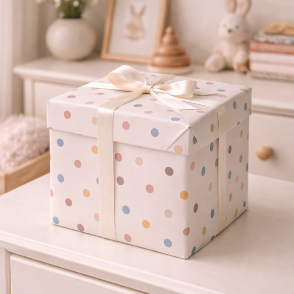 Գունավոր կետերով նվերային փաթեթավորման թուղթ 