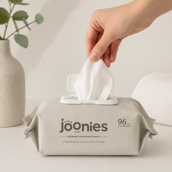 Խոնավ զուգարանի թուղթ փոքրիկների համար Joonies