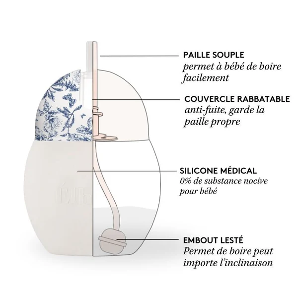 Tartine et Chocolat «Toile de Jouy» Blue ձողիկով բաժակ